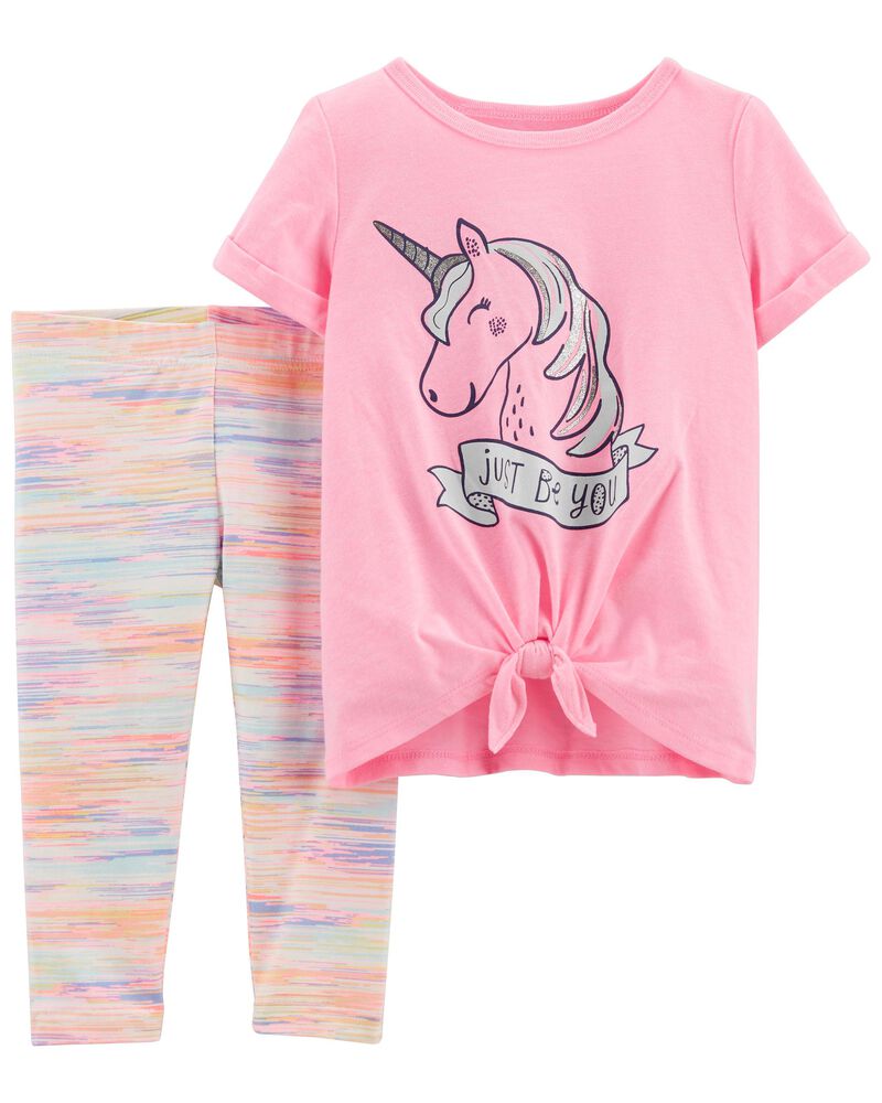 New Carter's 2-Piece Unicorn Striped Fleece 2-Piece Pajama Set 6 7 8 10 12